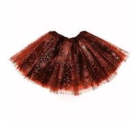 Lizzy Ladies Adult 3 Layered Plain Coloured Women Tutu Skirt Ballet Dance Skort Tulle Skirts and Occasion Fancy Dress Party Hen Party Fairy Princess Halloween (Spider Web - Orange)