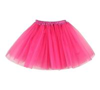Lizzy Ladies Adult 3 Layered Plain Coloured Women Tutu Skirt Ballet Dance Skort Tulle Skirts and Occasion Fancy Dress Party Hen Party Fairy Princess Halloween (Hot Pink)