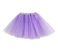 Lizzy Ladies Adult 3 Layered Plain Coloured Women Tutu Skirt Ballet Dance Skort Tulle Skirts and Occasion Fancy Dress Party Hen Party Fairy Princess Halloween (Lilac)