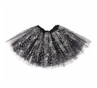 Lizzy Ladies Adult 3 Layered Plain Coloured Women Tutu Skirt Ballet Dance Skort Tulle Skirts and Occasion Fancy Dress Party Hen Party Fairy Princess Halloween (Spider Web - Black)