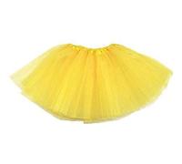 Lizzy Ladies Adult 3 Layered Plain Coloured Women Tutu Skirt Ballet Dance Skort Tulle Skirts and Occasion Fancy Dress Party Hen Party Fairy Princess Halloween (Adult Yellow)