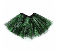 Lizzy Ladies Adult 3 Layered Plain Coloured Women Tutu Skirt Ballet Dance Skort Tulle Skirts and Occasion Fancy Dress Party Hen Party Fairy Princess Halloween (Spider Web - Green)