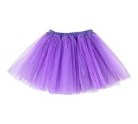 Lizzy Ladies Adult 3 Layered Plain Coloured Women Tutu Skirt Ballet Dance Skort Tulle Skirts and Occasion Fancy Dress Party Hen Party Fairy Princess Halloween (Purple)