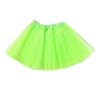 Lizzy Ladies Adult 3 Layered Plain Coloured Women Tutu Skirt Ballet Dance Skort Tulle Skirts and Occasion Fancy Dress Party Hen Party Fairy Princess Halloween (Neon Green)
