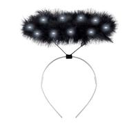 Lizzy Ladies Animal Fancy Dress Tutu with Ears Bow Tail Set for Halloween, Hen Party Fancy Outfit Tutu Skirt (LED Halo Headband Black)