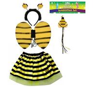 Lizzy Ladies ANIMAL FANCY DRESS TUTU with EARS BOW TAIL SET for Halloween, Hen Party Fancy Outfit Tutu Skirt (Bumble Bee Tutu Costume)