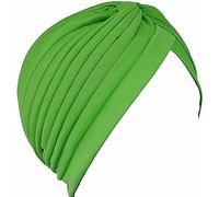 Lizzy Ladies Indian Style Satin Turban Head Wrap, Fancy Dress, Bandana or Chemo & Hair Loss (Green)