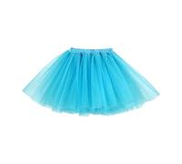 Lizzy Ladies Plain 3 Layered Short Tutu Skirt Tulle Adult Skirts Fancy Dress Halloween Hen Party Costume Accessory Lady Girls Women (UK, Alpha, S, M, Regular, Regular, Light Blue)