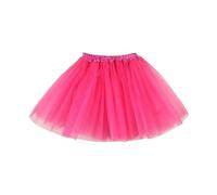 Lizzy Ladies Plain 3 Layered Short Tutu Skirt Tulle Adult Skirts Fancy Dress Halloween Hen Party Costume Accessory Lady Girls Women (UK, Alpha, S, M, Regular, Regular, Hot Pink)