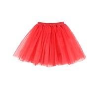 Lizzy Ladies Plain 3 Layered Short Tutu Skirt Tulle Adult Skirts Fancy Dress Halloween Hen Party Costume Accessory Lady Girls Women (UK, Alpha, S, M, Regular, Regular, Red)