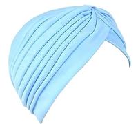 Lizzy Ladies Turban | Indian Style Satin Head Wrap, Fancy Dress, Bandana or Chemo & Hair Loss Stylish and Fashionable Ethnic Fashion Enthusiasts (Sky Blue)