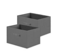 Lizzy Large Rectangular Storage Box 24x26x38cm | Multipurpose Fabric Foldable Storage Baskets Box for Home Closet Laundry Organising Clothes and Toys (2 Pack)
