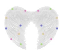 Lizzy LED Light Up Feather Angel Wings | Girls & Adult Fancy Dress Costume Accessory | Red, White & Black Light-Up Wings for Halloween, Christmas, Carnival, Cosplay (LED White Feather Wings x 1)