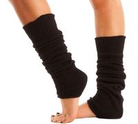 Lizzy Leg Warmers Rainbow Florescent Stripe | 80s Neon Teen Womens Adult Girl Fancy Dress Accessories Dance ware Hen Party Tutu Accessory | One Size (Black)