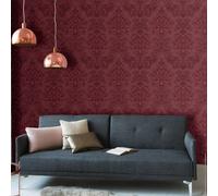 Livingwalls Baroque Wallpaper Metropolitan Stories Non-Woven Lizzy - London 10.05 m x 0.53 m Red Silver Black Made in Germany 368983 36898-3