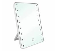 Lizzy Makeup Mirror with LED Lights | 1 x 22 LED Lights Cosmetic Mirror with Touch Screen 180° Free Rotation, Battery Operated High Definition Clarity Vanity Mirror (White)
