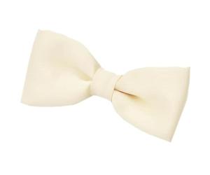 Lizzy Mens Classy Pre Made BOW TIE Wedding Party formal or special occasions Solid Color Fancy Tartan Bowteis Necktie Ties Burns Night (Ivory)