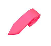 Lizzy Men's Necktie | Satin Skinny Tie | Slim Neckties For Men Solid Colour | Formal, Party,Wedding Neck Tie (Fuchsia)