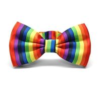 Lizzy Mens Pre Made BOW TIE Wedding Party Fancy Tartan Necktie Ties Burns Night (Rainbow - 12.5 cm)