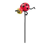 Lizzy Metal Garden Stake Wobbly Ladybird Outdoor Flower Pot Lawn Patio Decor Ornament (1, Pink)