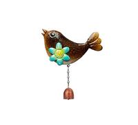 Lizzy METAL GARDEN WIND CHIME Bird Fairy Dog Cat Can Window Hanging Outdoor Decoration (Brown Bird)