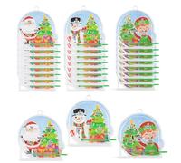 Lizzy | Mini Christmas Pinball Puzzle Games | 24 Pack, 5.5 x 5.8cm, Multicolor, Reusable Plastic | 3 Assorted Festive Designs, Handheld, No Batteries Needed | Party Bag Fillers, Stocking Fillers