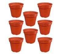 Lizzy Mini Plant Pots 8 Pack 8.5cm Small Plastic Flower Pots Indoor Outdoor Planters for Succulents Herbs Seedlings Terracotta Style Nursery Pots with Drainage for Crafts Decor UK