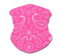 Lizzy Multi functional Head wear Bandana Face Cover | Unisex | One Size Fits Most | Face Cover Neck Tube Snood Scarf Reusable UK (Rouge Pink Paisley)