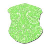 Lizzy Multi functional Head wear Bandana Face Cover | Unisex | One Size Fits Most | Face Cover Neck Tube Snood Scarf Reusable UK (Lime Green Paisley)