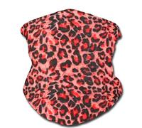 Lizzy Multi functional Head wear Bandana Face Cover | Unisex | One Size Fits Most | Face Cover Neck Tube Snood Scarf Reusable UK (Red Leopard Print)