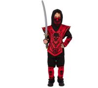 Lizzy NINJA COSTUME Kids Samurai Warrior Assassin World Book Day Halloween Fancy Dress (Small (4-6 Years))