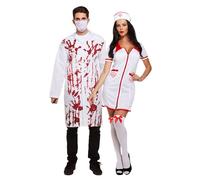 Lizzy Nurse with Bloody Doctor One size Fancy Dress Costume Naughty Outfit Fancy Mesh Dress Doctor Cosplay Halloween