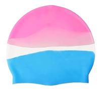 Lizzy One Size Swimming Cap for Kids and adult Silicone Swimming Hat Lightweight Swim Cap Waterproof/Stretchable/Anti Slip for Women and Men, Hair Protection (Blue & Pink)