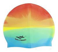 Lizzy One Size Swimming Cap for Kids and adult Silicone Swimming Hat Lightweight Swim Cap Waterproof/Stretchable/Anti Slip for Women and Men, Hair Protection (Rainbow)