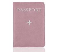 Lizzy Passport Holder PU Leather Travel Wallet Case Organiser for Passport, PU Leather Passport Cover for Travel Passport Protector Cover for Men Women UK (Light Pink)