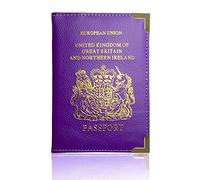 Lizzy Passport Holder PU Leather Travel Wallet Case Organiser for Passport, PU Leather Passport Cover for Travel Passport Protector Cover for Men Women UK (Purple)