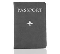 Lizzy Passport Holder PU Leather Travel Wallet Case Organiser for Passport, PU Leather Passport Cover for Travel Passport Protector Cover for Men Women UK (Dark Grey)