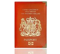 Lizzy | Passport Holder | Red, PU Leather | Fits UK & European Passports, Non-Slip, Durable, Card & Money Pockets | Slim Travel Wallet for Organised Journeys