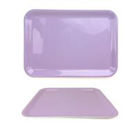Lizzy Pastel Serving Tray Regular Rectangular (L36 x W26cm) | Dinner or Drinks Serving Trays Easy Grip Handles Ideal for Food Prep, Tea, Breakfast in Bed (1, Lilac)