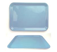 Lizzy Pastel Serving Tray Regular Rectangular (L36 x W26cm) | Dinner or Drinks Serving Trays Easy Grip Handles Ideal for Food Prep, Tea, Breakfast in Bed (1, Light Blue)