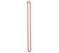 Lizzy | Pearl Bead Necklace Rope Chain | 120cm Long, Red, Faux Pearl, Plastic | Vintage 1920s Flapper Accessory, Layered or Single Wear | For Costume, Wedding, Party