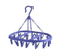 Lizzy 1 x 20 Pegs Washing Clothes Rack | Circular Clothes Airer Socks Dryer Plastic Laundry Hanger For Shoe Insoles Gloves Towel Lingerie Hats Small Laundry Item Windproof Drying (Dark Blue)