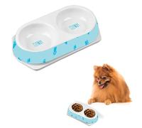 Lizzy Pet Double Diner Bowls | Feeder Double Diner Easy and Convenient Way to Prepare Pet Dog, Cat, Kitten food and water simultaneously | Dry Kibble, Wet Food, Water Bowl (Blue)