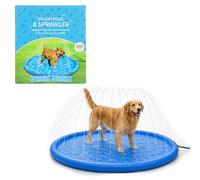 Lizzy Pet Splash Pool Sprinkler 100cm Splash Pad for Dogs & Pet Foldable Water Play Mat with Hose Connection Outdoor Cooling Pool for Pets Puppies Summer Garden Water Toy