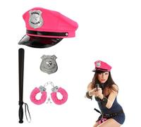 Lizzy Pink Special Police Hat with Handcuffs, Police Badge & Toy Stick | Fantastic Fancy Dress Accessory and Perfect for Nights on The Town, Stag Dos, Masquerade and Hen Parties Halloween