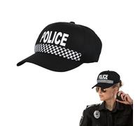 Lizzy | Police Baseball Cap | Black, Adjustable, Unisex | 'POLICE' Lettering, Comfortable Fit, Durable Material | Costume Accessory for Adults