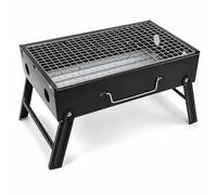 Lizzy Portable BBQ Grill Charcoal Folding Barbecue 35 x 9 x 27cm - Mini Outdoor Tabletop Grill for Camping, Picnic, Garden & Travel, Compact Lightweight BBQ Cooker with Foldable Legs Easy Setup