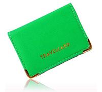 Lizzy PU Leather Travel Card | Plain & Polka Dot Unisex Credit Card ID Card Bus & Rail Pass Bank Oyster Pocket Wallet Case Holders (Green)