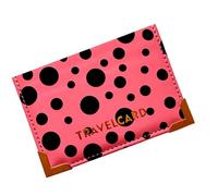 Lizzy PU Leather Travel Card | Plain & Polka Dot Unisex Credit Card ID Card Bus & Rail Pass Bank Oyster Pocket Wallet Case Holders (Polka Dot Hot Pink)