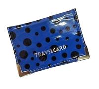 Lizzy PU Leather Travel Wallet | Unisex Credit Card & ID Card Holder - Bus & Rail Pass, Bank Oyster Pocket Case (Polka Dot Royal Blue)